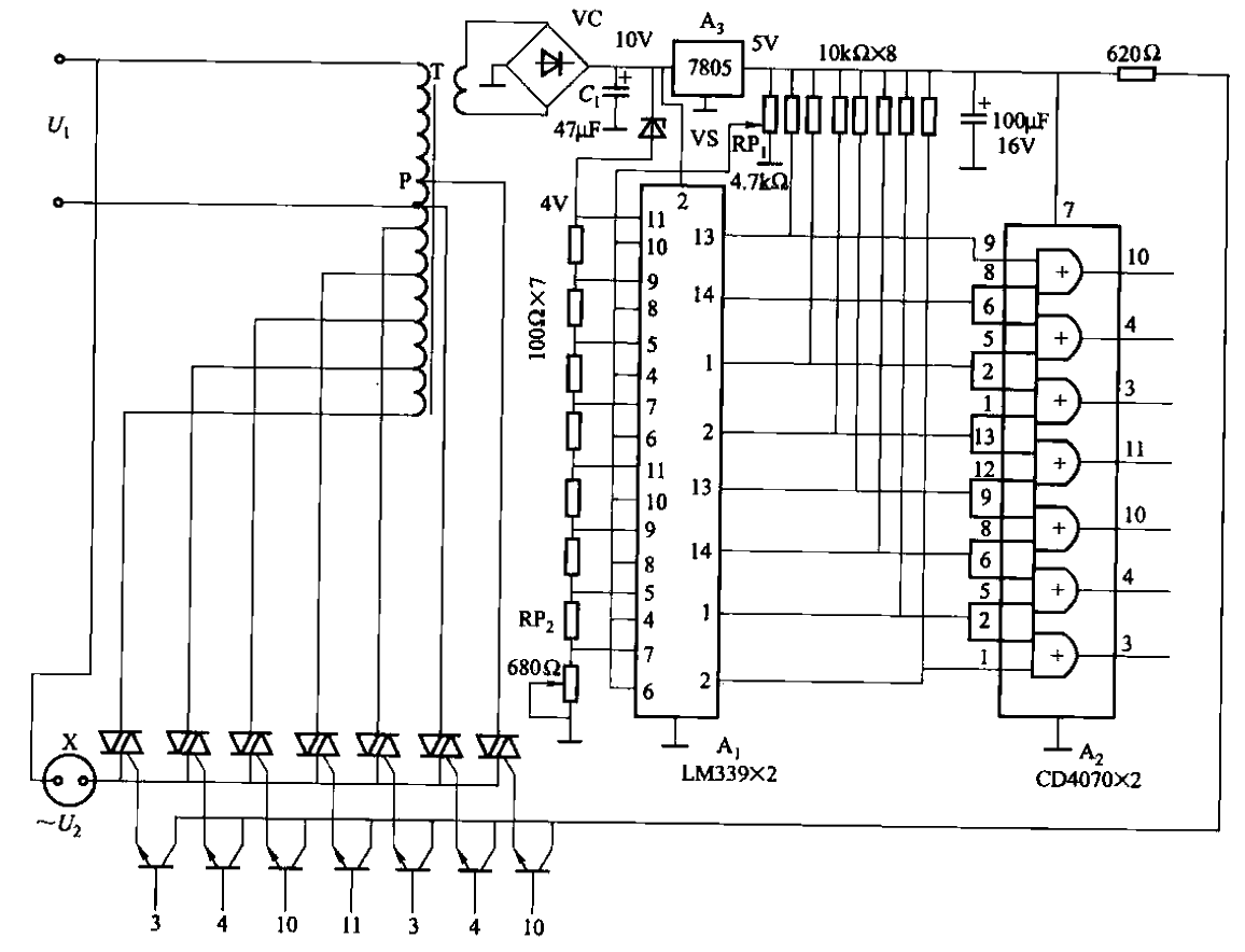 91.<strong>Thyristor</strong> shifting<strong>Autotransformer</strong> type<strong>AC stabilized power supply</strong> circuit.gif