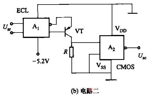 Interface circuit between CMOS and ECL b