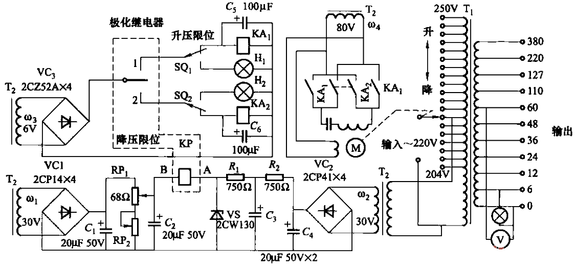 86. Auto<strong>voltage regulator</strong> type<strong>AC stabilized power supply</strong> circuit.gif