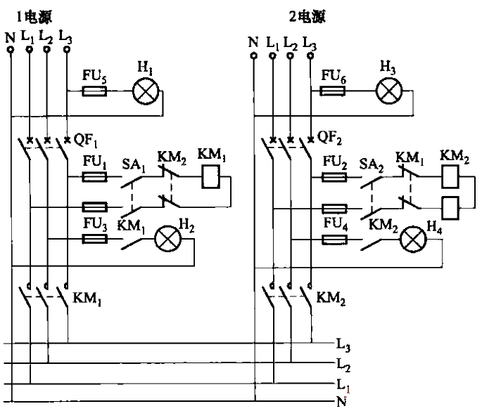 127. One of the two-way <strong>power supply</strong> with contactor self-switch<strong>circuit</strong>.gif