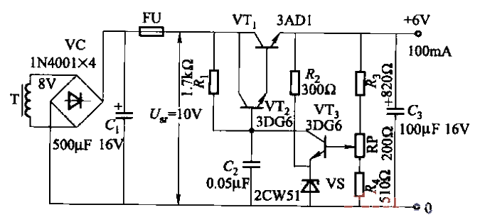 22.<strong>Transistor</strong><strong>Regulated power supply circuit using <strong>Composite tube</strong>.gif