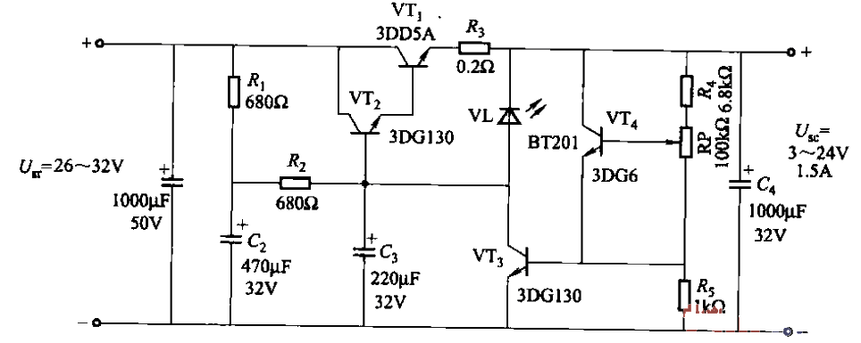 96.<strong>Stabilized power supply</strong>Overload indication<strong>Circuit</strong>Part 2.gif