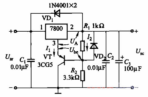 53. Up-adjustable adjustable<strong>stabilized power supply circuit</strong>.gif