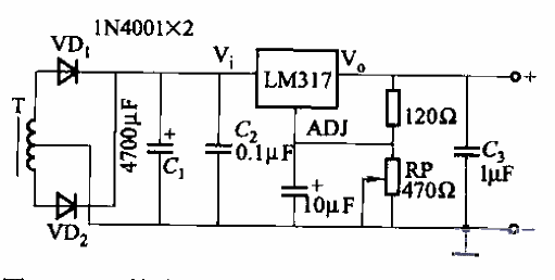 56. One of the <strong>stabilized power supply circuits</strong> with adjustable output voltage</strong>.gif