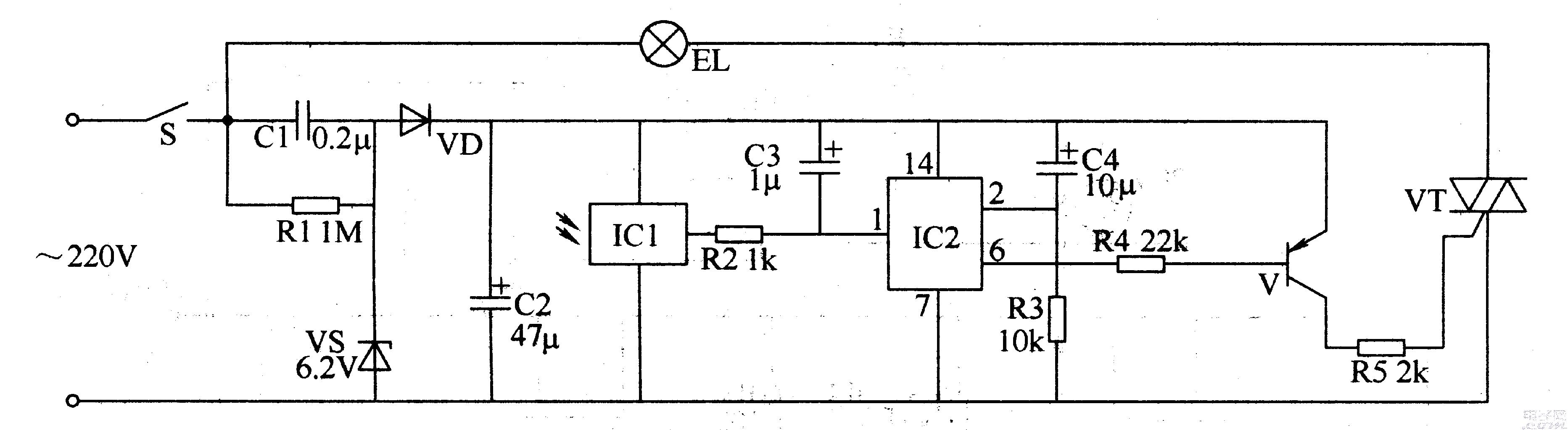 Infrared remote control switch circuit diagram