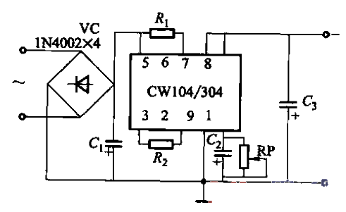 65.<strong>CW</strong>104-204-304 type adjustable negative output<strong>Stabilized power supply circuit</strong>.gif