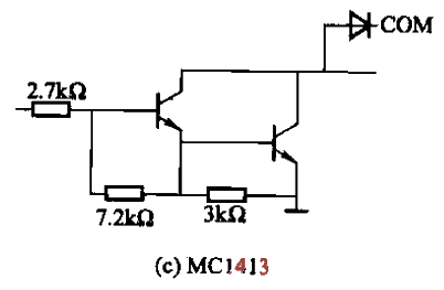 Internal structure of MC1411 series Darlington current driverc