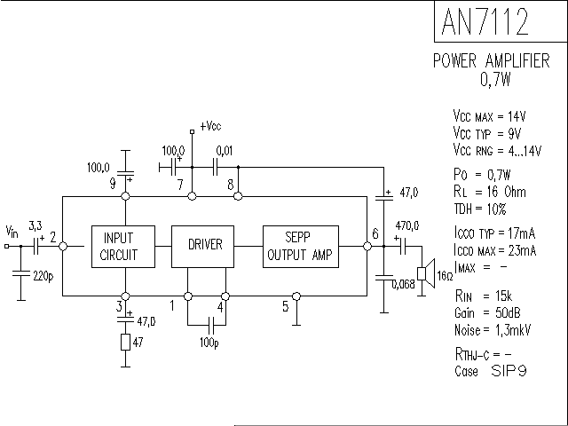 NA7112<strong><strong>Power amplifier circuit diagram</strong></strong>.gif