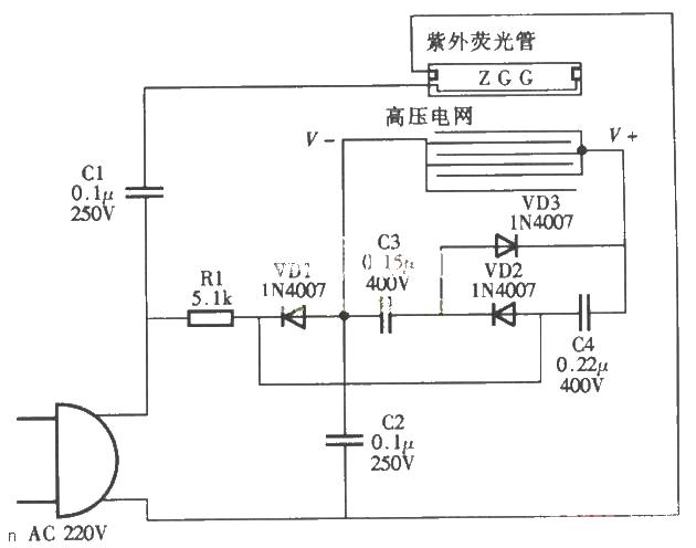 Introduction to single tube mosquito killer lamp circuit