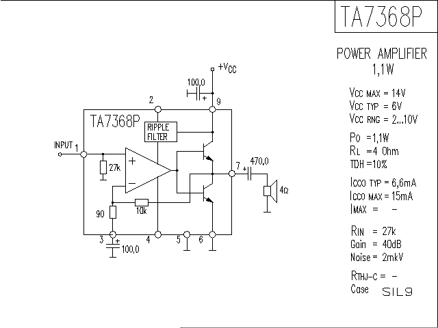 TA7368P<strong><strong>Power amplifier circuit diagram</strong></strong>.gif