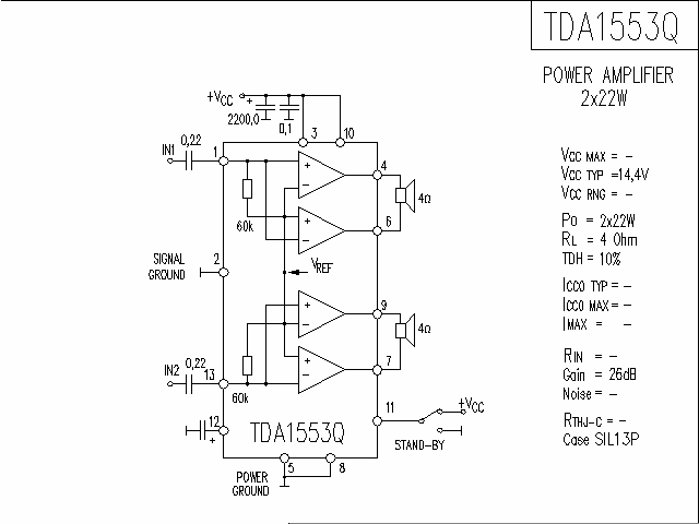 TDA1553Q power amplifier circuit diagram