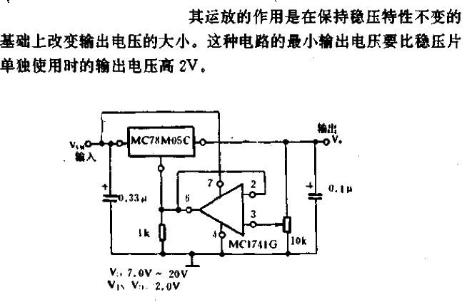 Output adjustable voltage stabilized power supply circuit