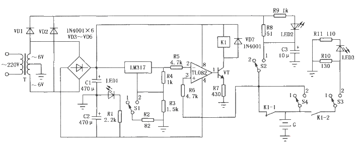 <strong><strong>TL082</strong></strong>Cadmium nickel<strong><strong>battery</strong></strong>automatic<strong><strong>charge and discharge circuit</strong></strong> strong>.gif