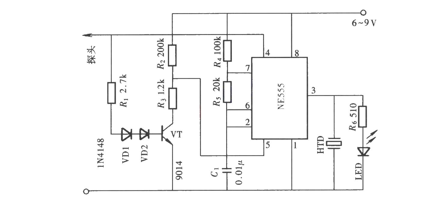 Sound and light logic pen composed of NE<strong><strong>555 circuit</strong></strong>.jpg