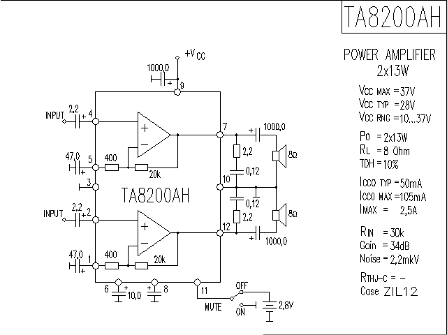 TA8200AH<strong><strong>Power amplifier circuit diagram</strong></strong>.gif