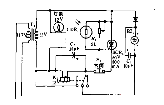 SCR smoke alarm circuit diagram