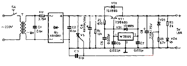 Current expansion<strong><strong>Overvoltage protection</strong></strong>’s 5V voltage regulator<strong><strong>Power supply circuit diagram</strong></strong>.gif