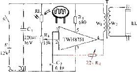 Photoresistor light-controlled boost circuit diagram