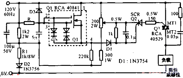 Power frequency 0-5 minute delay circuit diagram