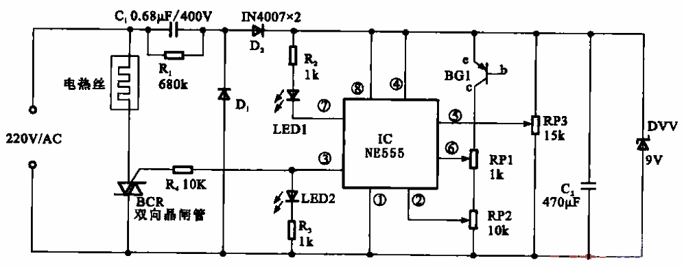 Temperature controllable electric blanket temperature controller circuit