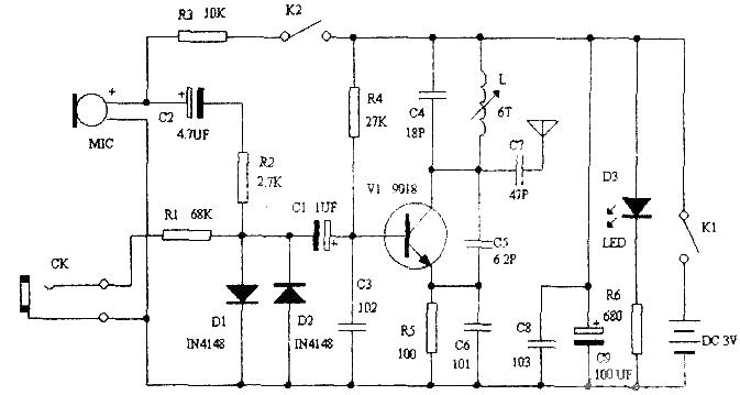 DIY a simple FM wireless microphone FM transmitter