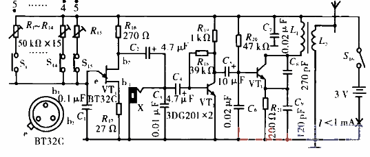 Wireless electronic keyboard circuit