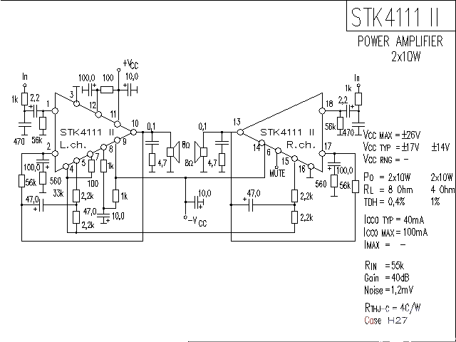 <strong>ST</strong>K4111 II <strong>Power Amplifier</strong> Circuit Diagram