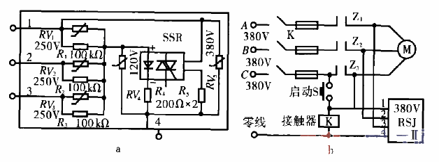 Motor phase failure control and protection circuit