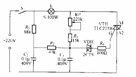 Dual time constant bidirectional thyristor dimming light circuit