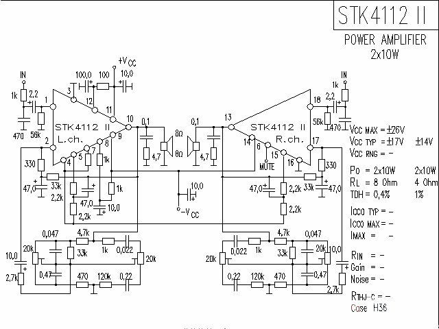 <strong>ST</strong>K4112 II <strong>Power Amplifier</strong> Circuit Diagram