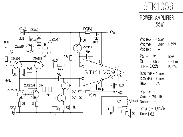 <strong>ST</strong>K1059<strong>Power Amplifier</strong>Circuit Diagram