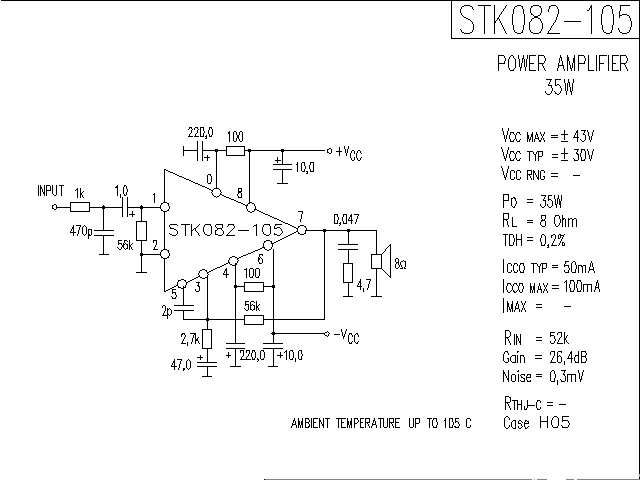 <strong>ST</strong>K082-105<strong>Power Amplifier</strong>Circuit Diagram