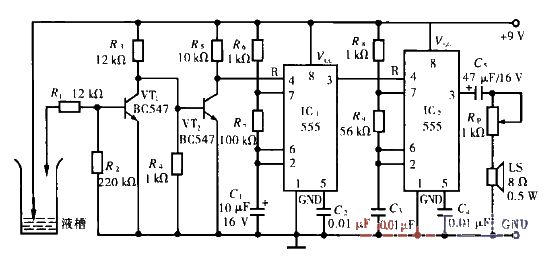 14. Simple liquid level<strong>alarm circuit</strong>.gif