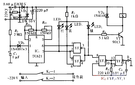 Mains overvoltage and undervoltage alarm circuit