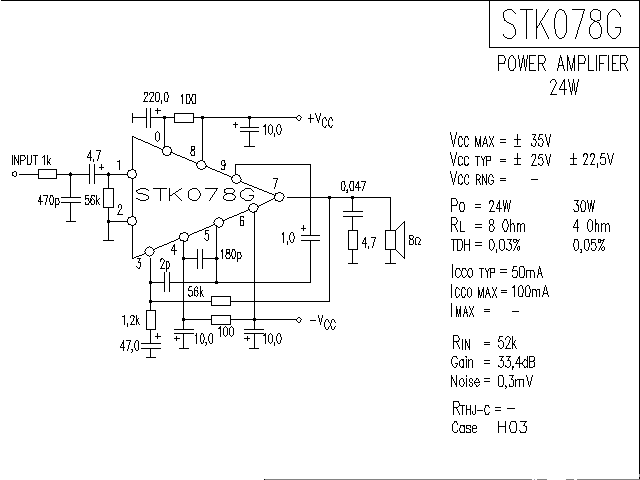 <strong>ST</strong>K078G<strong>Power Amplifier</strong>Circuit Diagram