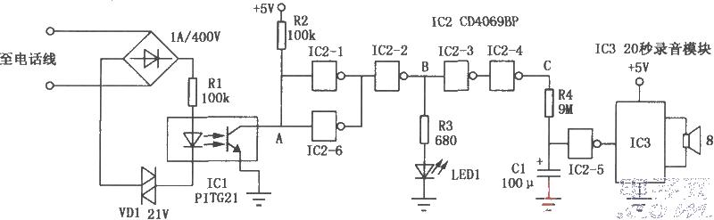 Phone hangup voice reminder circuit diagram