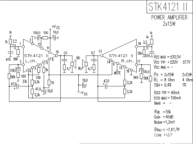 <strong>ST</strong>K4121 II <strong>Power Amplifier</strong> Circuit Diagram