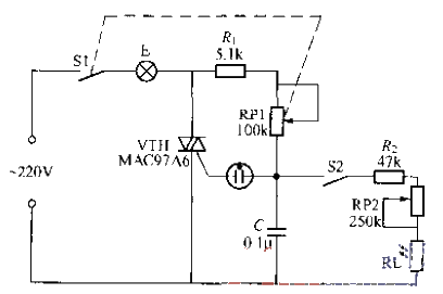 44.<strong>Thyristor</strong><strong>Dimmer lamp</strong><strong>circuit</strong> with light stabilizing function (1).gif