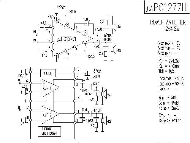 μ<strong>PC</strong>1277H<strong>Power Amplifier</strong>Circuit Diagram