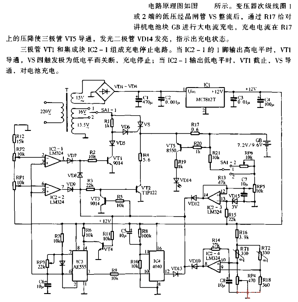 Dedicated fast charger circuit for walkie-talkies