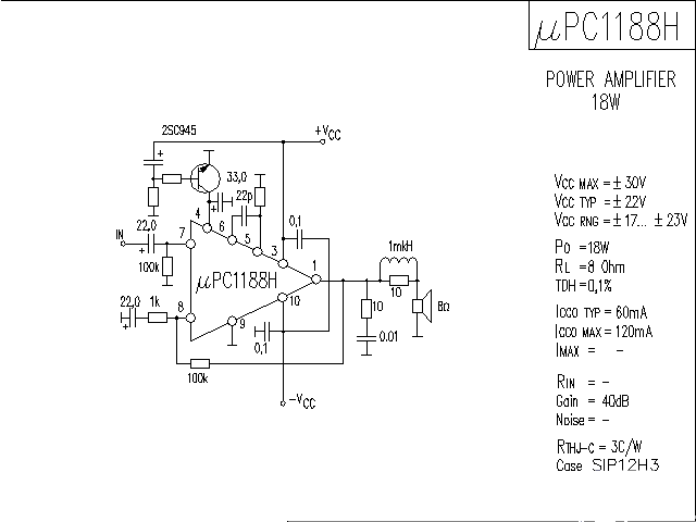 μ<strong>PC</strong>1188H<strong>Power Amplifier</strong>Circuit Diagram