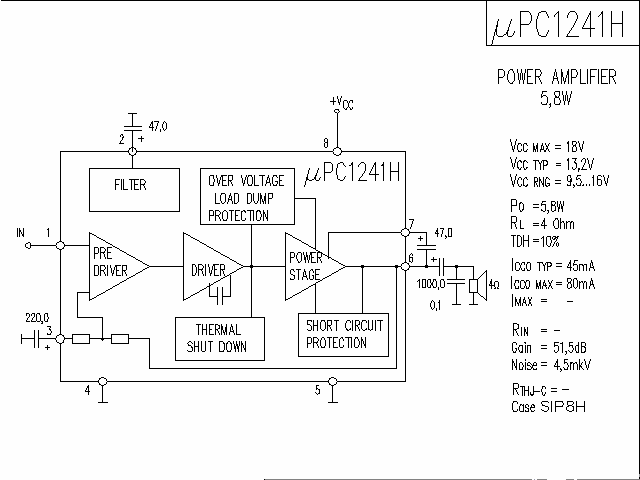 μ<strong>PC</strong>1241H<strong>Power Amplifier</strong>Circuit Diagram