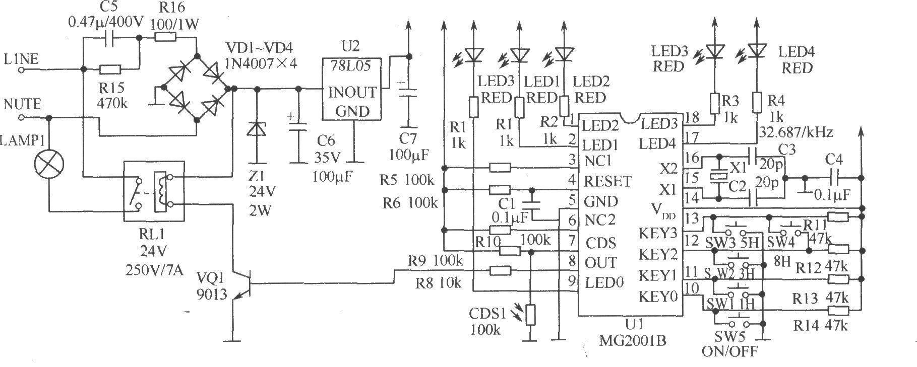 Timer power saving switch