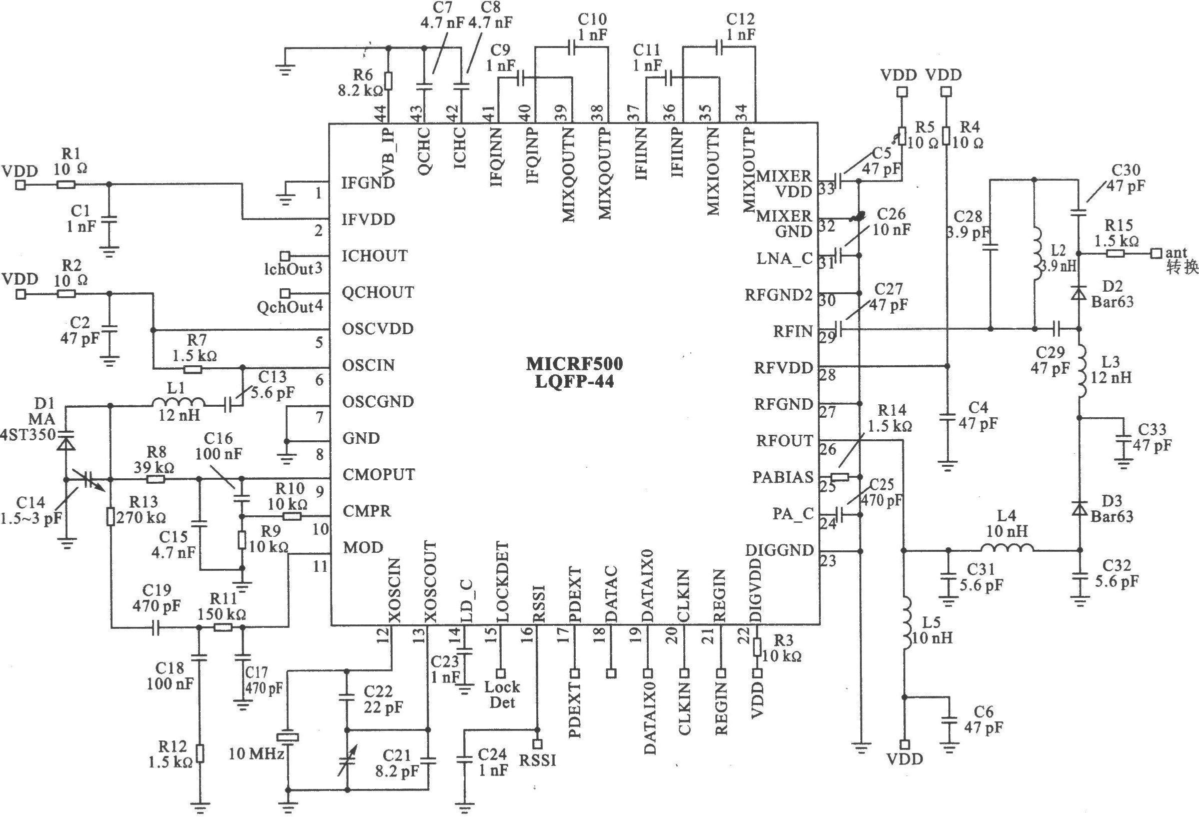 MICRF500 FSK 1000～700 MHz Transceiver