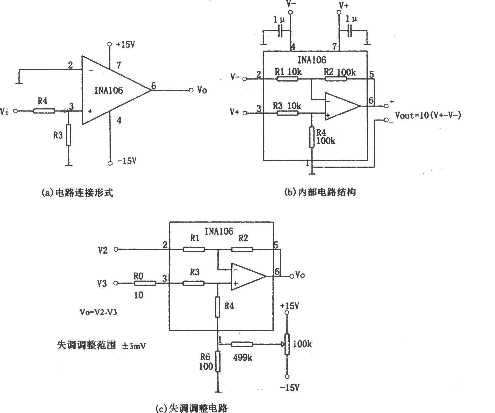 Input signal up to ±100V voltage follower (INA106)