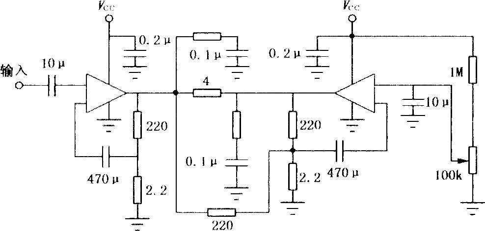 8W audio power amplifier circuit composed of LM2002/LM2002A