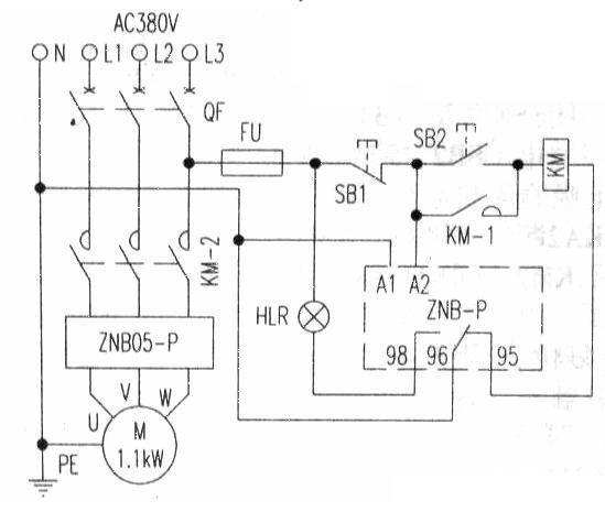 Working principle of ZNB-P digital display intelligent motor protection starting circuit