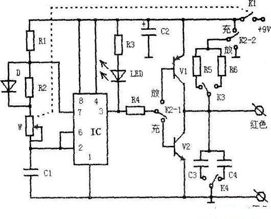 Demonstration device for capacitor charging and discharging process