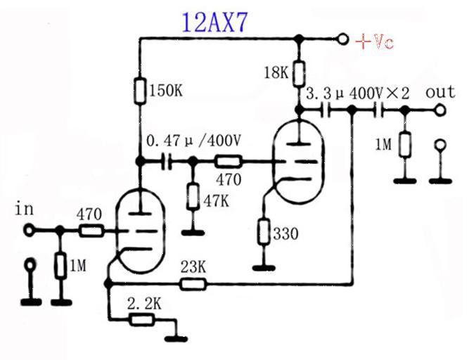 Horseshoe gallbladder preamplifier circuit