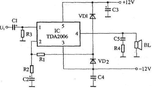 12W mono OCL power amplifier circuit